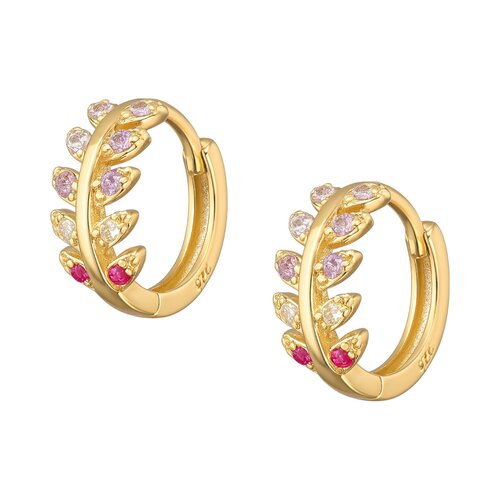 Argolla Huggie Espiga Circones Multicolor 10 mm