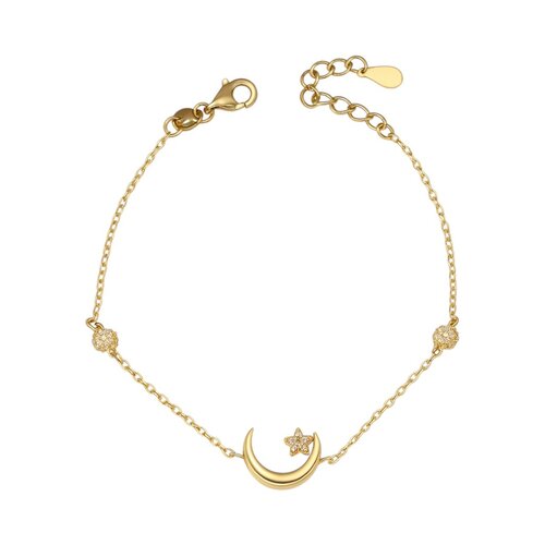 Pulsera Media Luna Estrella Esferas Circones