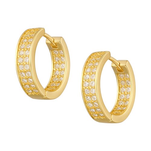 Argolla Huggie Circones Pavé 12 mm