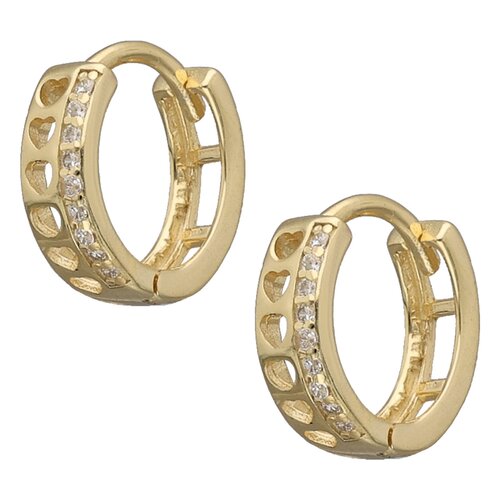 Argolla Huggie Corazones Circones 12 mm