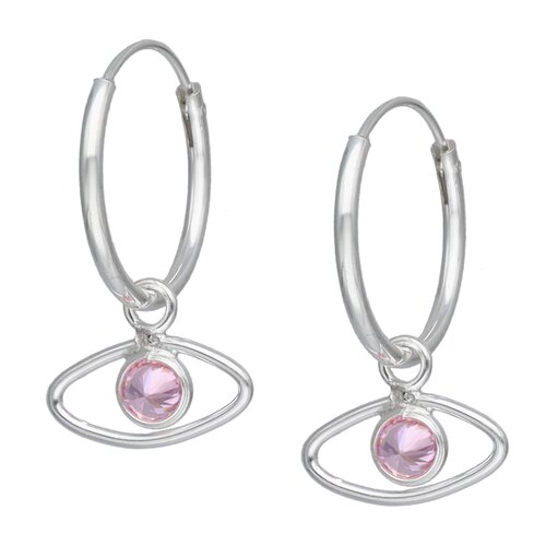 Argolla Ojo Turco Circón Rosa Francia 14 mm