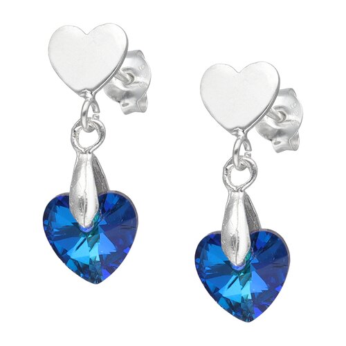 Aro Corazones Cristal Hecho con Swarovski® Azul