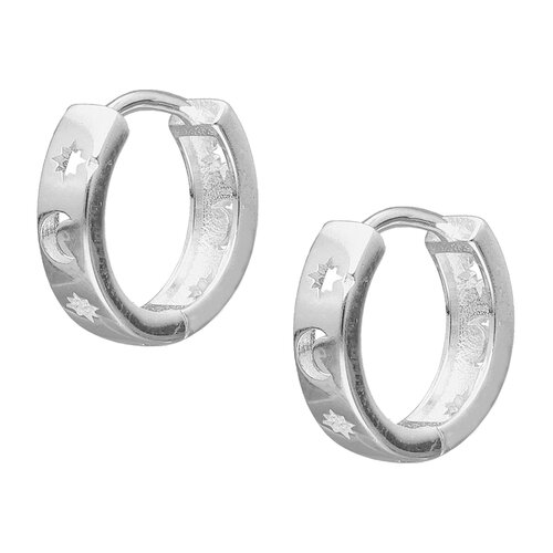 Argolla Huggie Media Luna Estrella Fugaz 14 mm