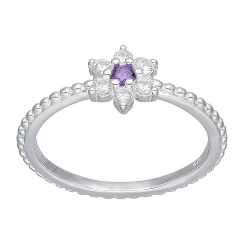 Anillo Flor Circón Amatista