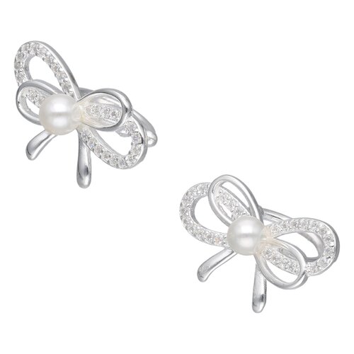 Aro Ear Cuff Lazo Coquette Circones Perla