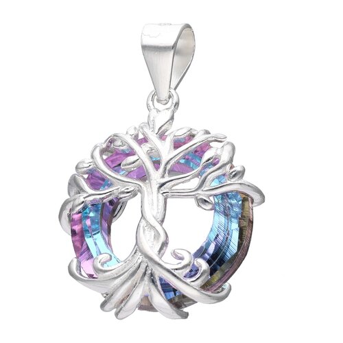 Colgante Árbol de la Vida Cristal Hecho con Swarovski® Tornasol