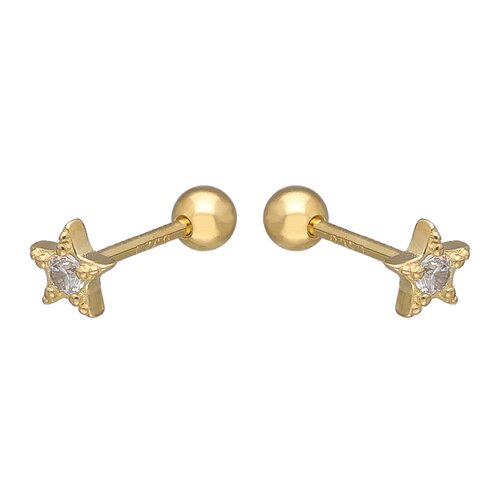 Aro con Tope Estrella Circón 4 mm