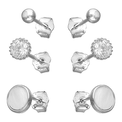 Set Aros Minimalista Círculo Satinado Circón Esfera