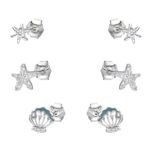 Set Aros Minimalista Concha Estrellas de Mar Circones