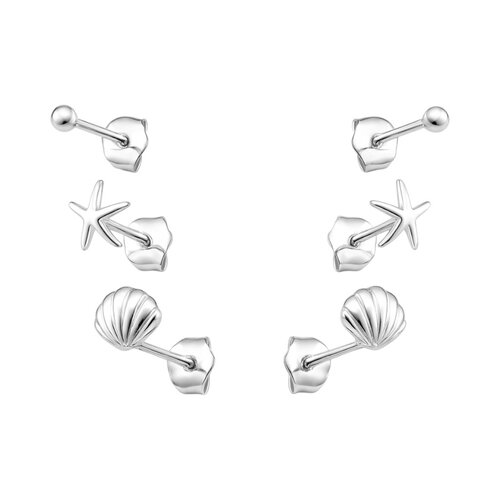 Set Aros Minimalista Almeja Estrella de Mar Esfera