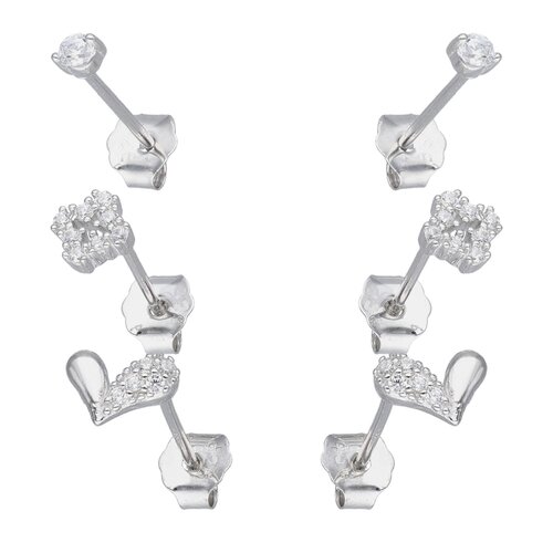 Set Aros Minimalista Corazón Trébol Circones
