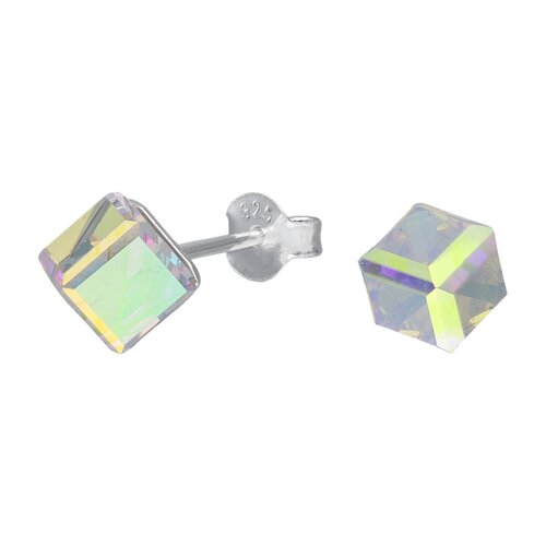 Aro Cubo Cristal Hecho con Swarovski® Tornasol 6 mm