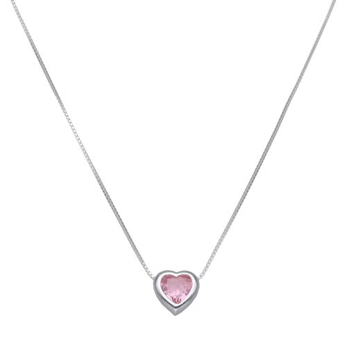 Collar Veneciano Corazón Circón Punto de Luz Rosa Francia