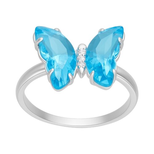 Anillo Mariposa Cristal Hecho con Swarovski® Celeste