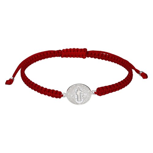 Pulsera Hilo Rojo Ajustable San Benito Abad