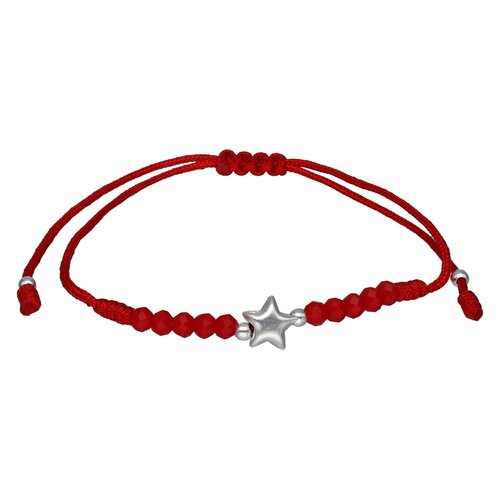 Pulsera Hilo Rojo Ajustable Estrella Cristales