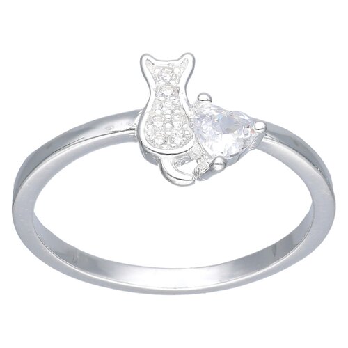 Anillo Gatito Corazón Circón