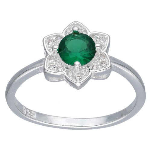 Anillo Flor Circón Esmeralda