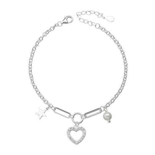 Pulsera Corazón Perla Estrella Circones