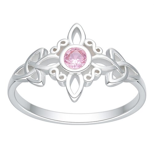 Anillo Nudo de Brujas Triqueta Circón Rosa Francia