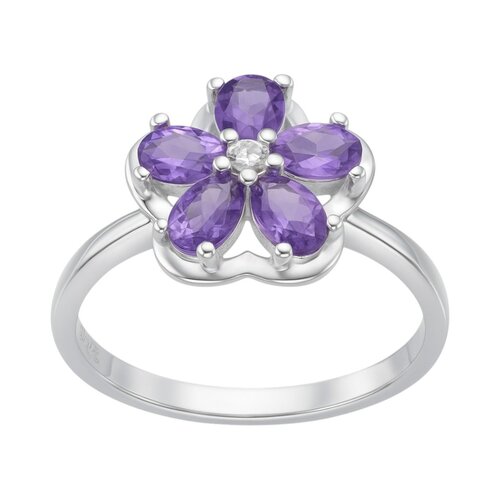 Anillo Flor Circones Amatista