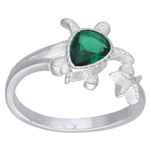 Anillo Ajustable Tortuga Estrella de Mar Circón Esmeralda