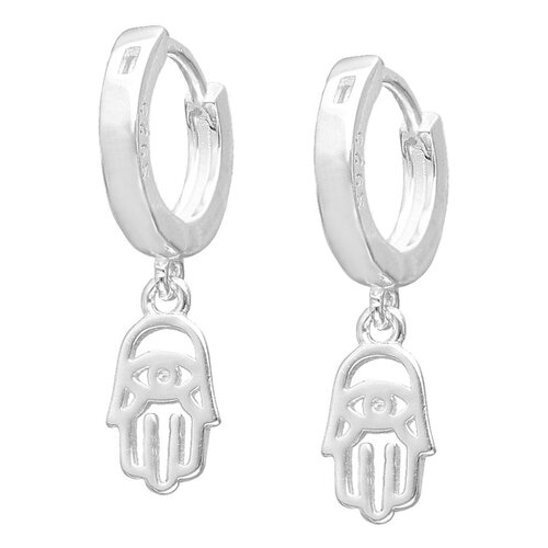 Argolla Huggie Mano de Fátima Circón 10 mm