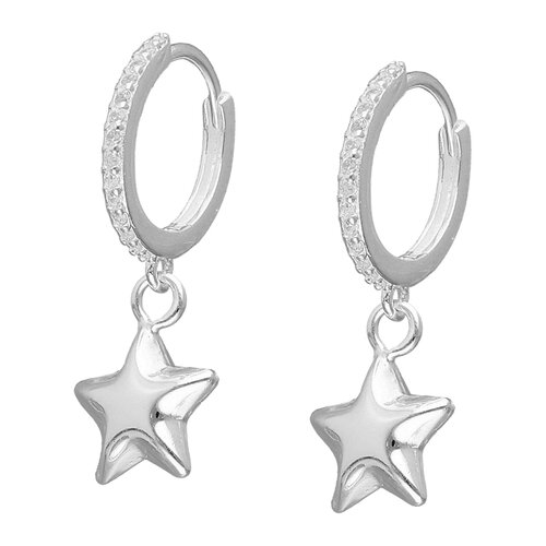 Argolla Huggie Estrella Circones 12 mm