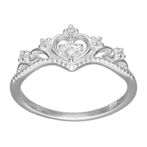 Anillo Corona Corazón Circón