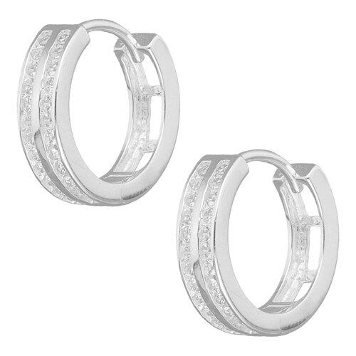 Argolla Huggie Líneas Circones 15 mm