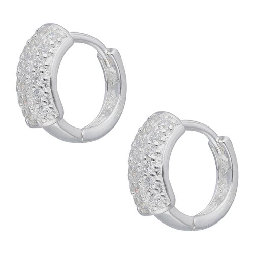 Argolla Huggie Circones Pavé 13 mm