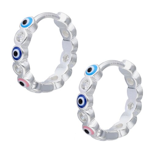 Argolla Huggie Ojo Turco Circones 14 mm