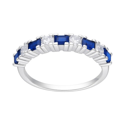 Anillo Cintillo Circones Baguette Zafiro