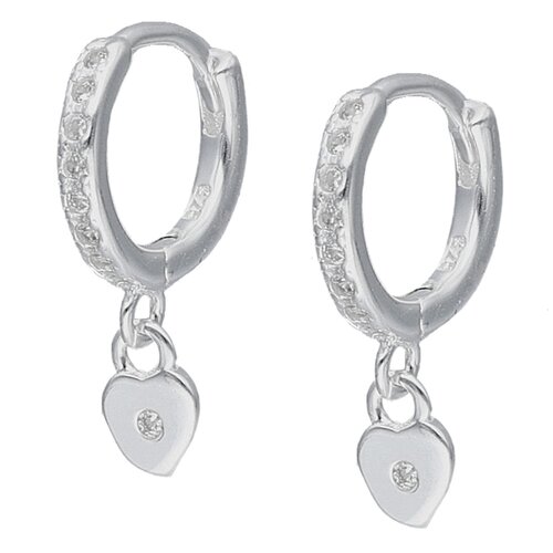 Argolla Huggie Corazón Circones 10 mm