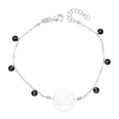 Pulsera Árbol de la Vida Cristales Hecho con Swarovski® Negro