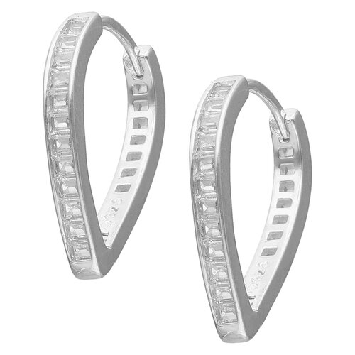 Argolla Huggie Gota Circones Baguette 20x14 mm