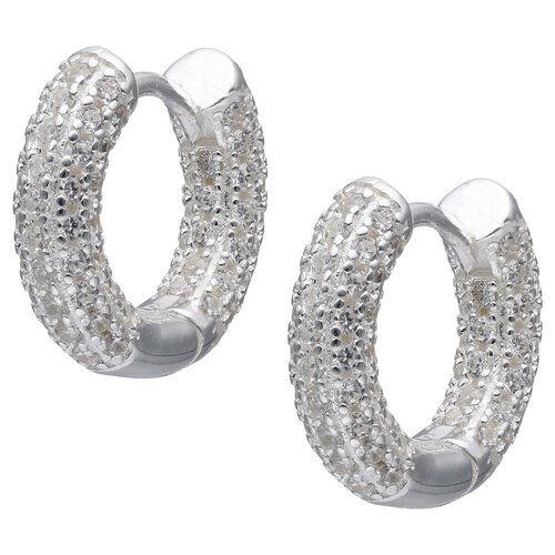 Argolla Huggie Circones Pavé 15 mm