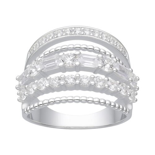 Anillo Líneas Esferas Circones Baguette