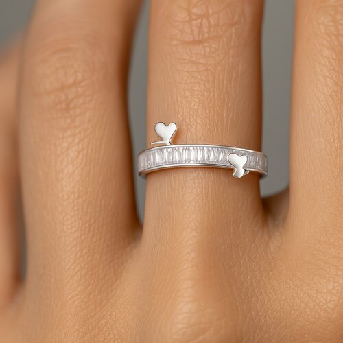 Anillo Mariposas Corazones Circones Baguette