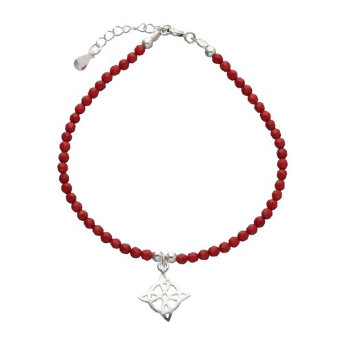 Pulsera Nudo de Brujas Cristales Rojo