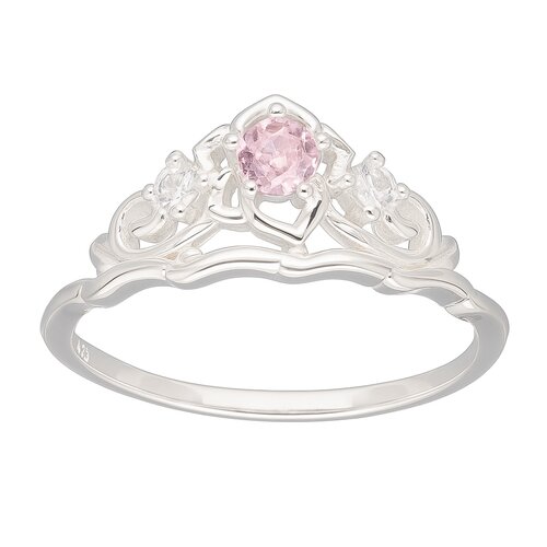 Anillo Corona Circón Rosa Francia