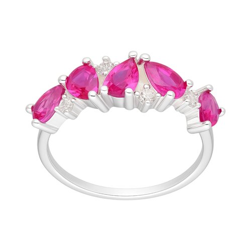 Anillo Cintillo Gotas Circones Rubí