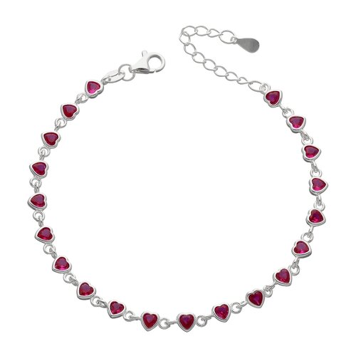 Pulsera Corazones Circones Rubí