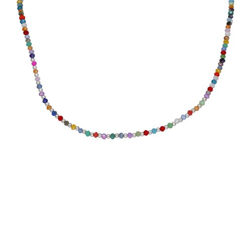 Collar Choker Ajustable Cristales Multicolor