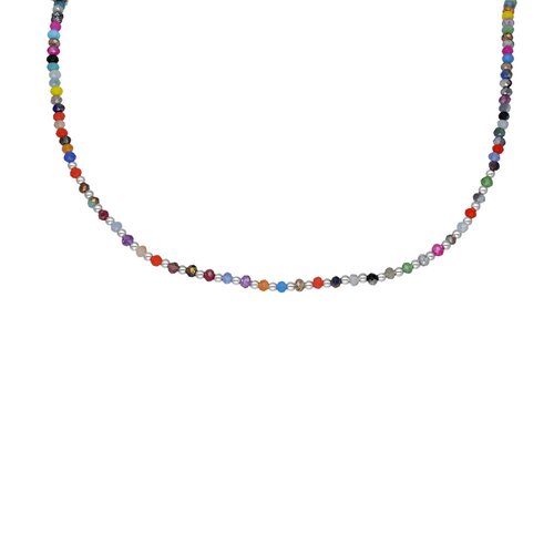 Collar Choker Ajustable Cristales Multicolor