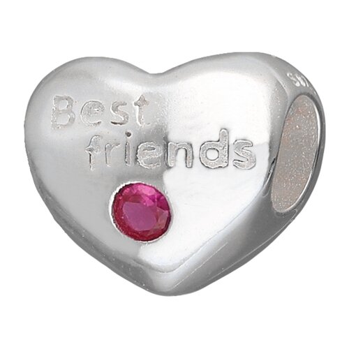 Colgante Charm Corazón Best Friends Circón Rubí