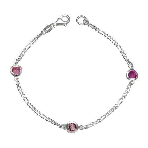 Pulsera Corazones Cristales Hecho con Swarovski® Rosado