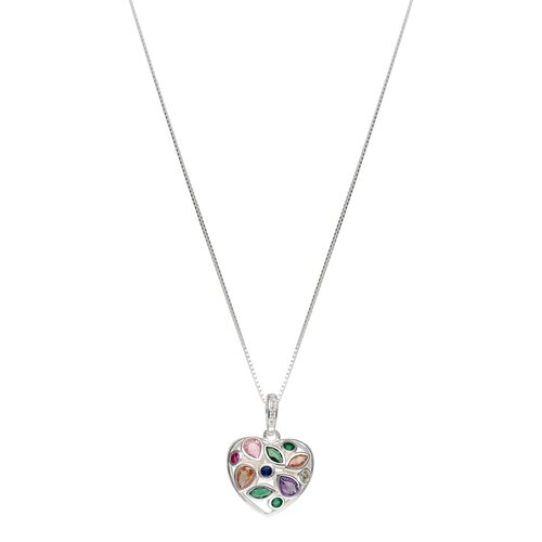 Collar Corazón Circones Multicolor