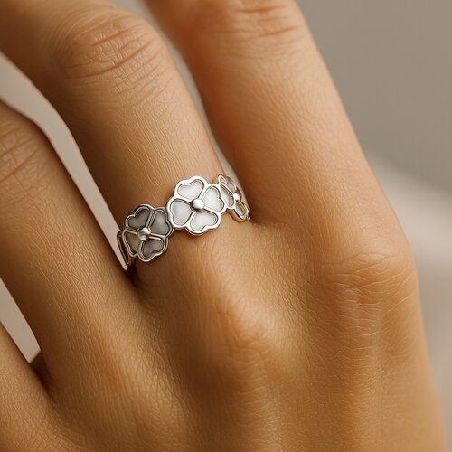 Anillo Midi Trébol Corazones
