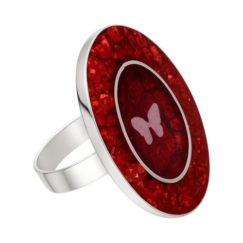 Anillo Óvalo Mariposa Burdeo